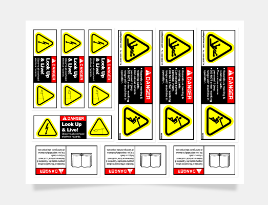 农机通用黄黑警示标签